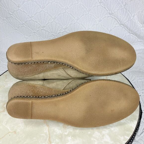 J. Crew Lace Up Ankle Wedge Booties Size 9 Tan Suede Comfort Desert Preppy Boots - Picture 12 of 14